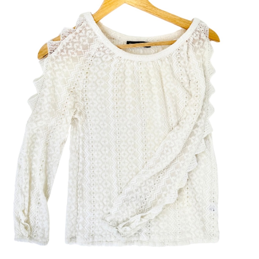Gypsy 05 Women’s Lace Sheer Long Sleeve Top | Cream Color